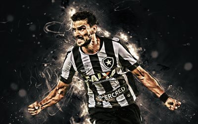 Rodrigo Pimpao, goal, brazilian footballers, Botafogo FC, soccer, Rodrigo Pimpao Vianna, Brazilian Serie A, football, neon lights, Brazil