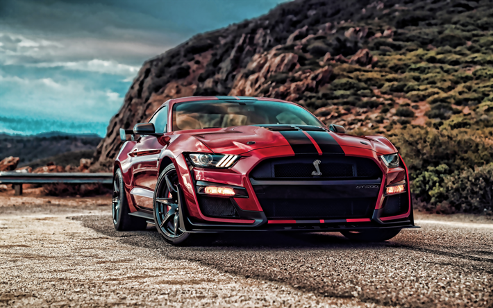 Ford Mustang Shelby GT500, 4k, 2020 cars, HDR, supercars, new Mustang, american cars, Ford