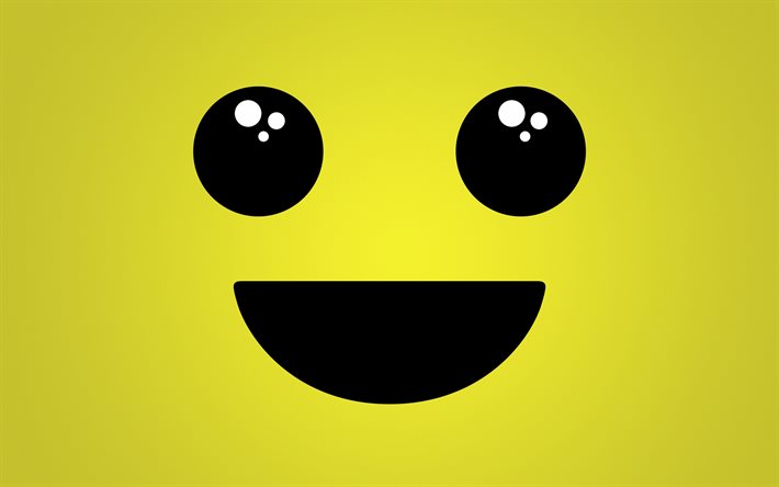 smiley, l&#228;cheln emotion, gelber hintergrund, l&#228;cheln auf gelbem hintergrund