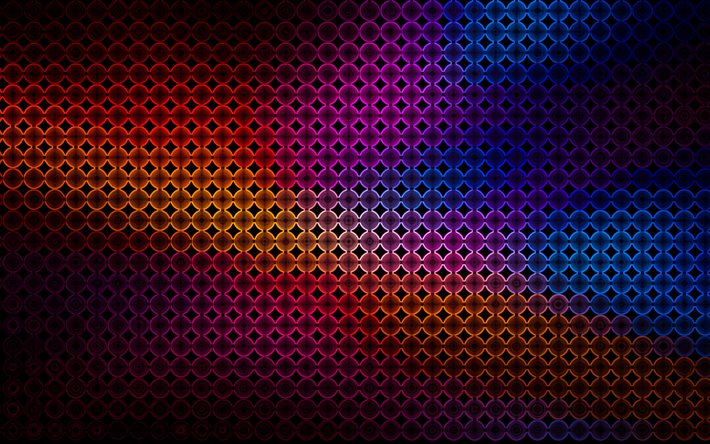 circles pattern, 4k, colorful backgrounds, creative, artwork, background with circles, rainbow backgrounds