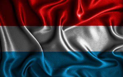 Luxembourg flag, 4k, silk wavy flags, European countries, national symbols, Flag of Luxembourg, fabric flags, 3D art, Luxembourg, Europe, Luxembourg 3D flag