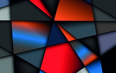 multicolored abstraction, triangles, polygons