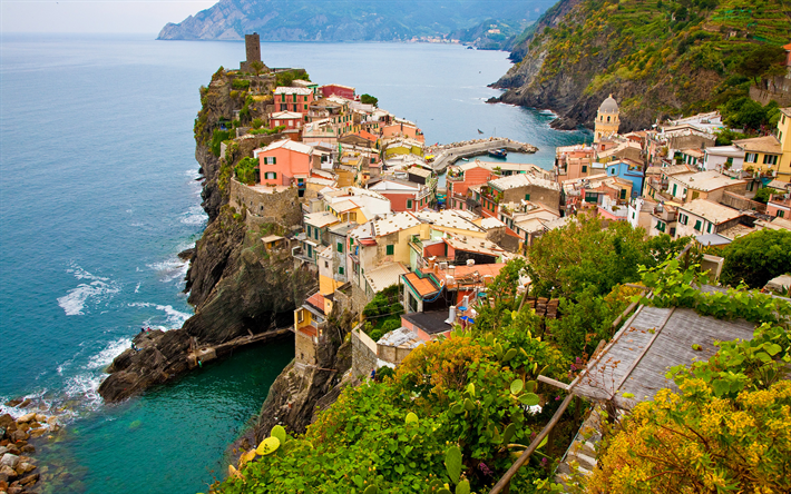 Liguria, autumn, coast, sea, Cinque Terre, Italy