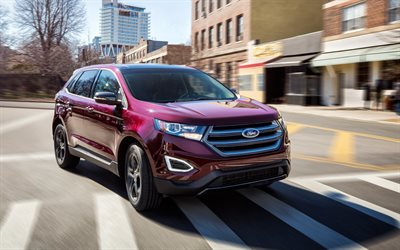 Ford Edge, 2018, 4k, red new Edge, SUV, new cars, American cars, Ford