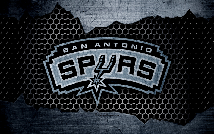 San Antonio Spurs, 4k, logo, NBA, basketball, Western Conference, USA, grunge, metal texture, Northwest Division