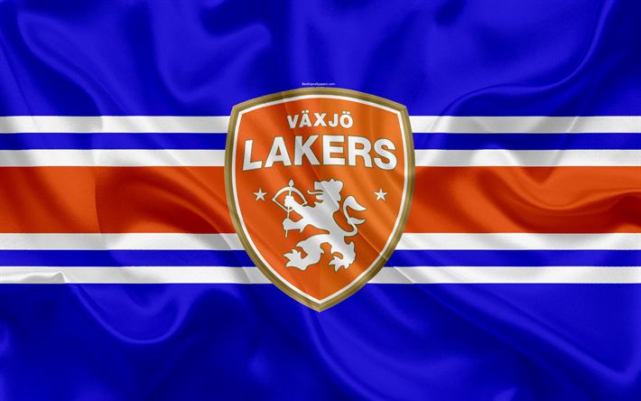 V&#228;xj&#246; Lakers HC, Svensk hockey club, 4k, emblem, logotyp, Svenska Ishockeyf&#246;rbundet, SHL, hockey, V&#228;xj&#246;, Sverige