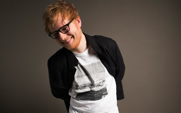 Ed Sheeran, 4k, İngiliz şarkıcı, m&#252;zisyen, portre, g&#252;l&#252;mseme, Edward Christopher Sheeran