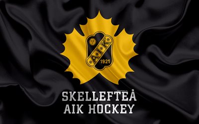 Skelleftea AIK Hockey, Swedish hockey club, 4k, emblem, logo, Swedish Hockey League, SHL, hockey, Skelleftea, Sweden