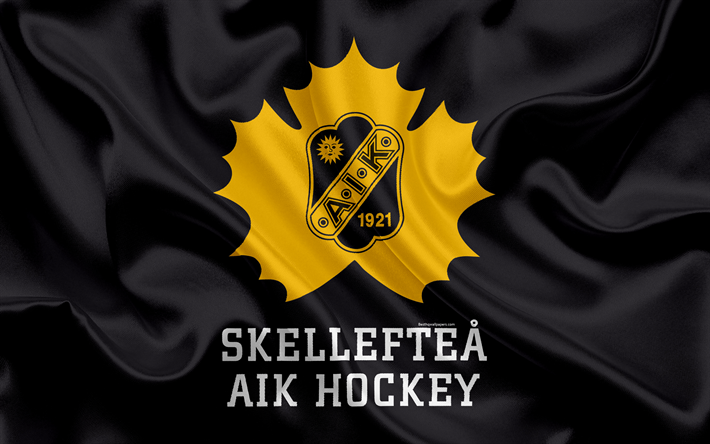 skelleftea aik-hockey, schwedische eishockey-club, 4k, emblem, logo, schwedische eishockey-liga shl, hockey, skelleftea, schweden