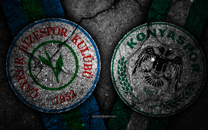 Rizespor vs Konyaspor, Rotondo 9, Super Lig, Turchia, il calcio, il Rizespor FC, Konyaspor FC, calcio, squadra di calcio turco