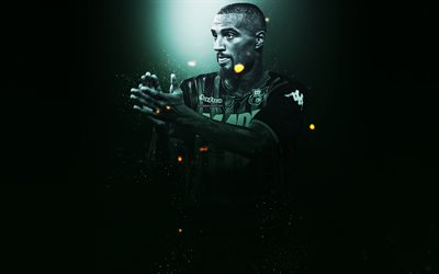 Kevin-Prince Boateng, 4k, creative art, US Sassuolo, German footballer, midfielder, lighting effects, Serie A, Italy, football players