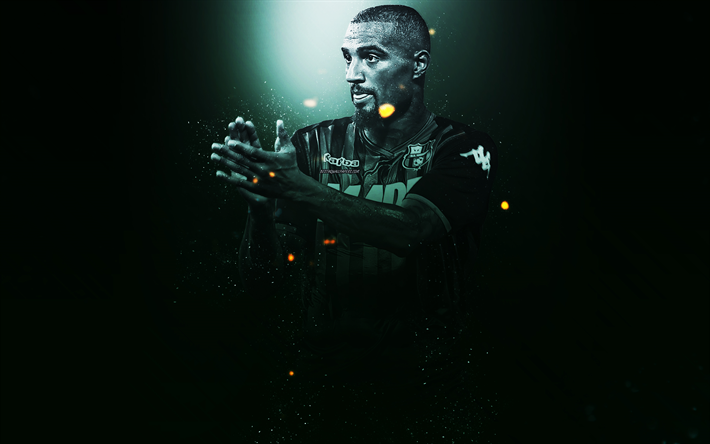 Kevin-Prince Boateng, 4k, creative art, US Sassuolo, German footballer, midfielder, lighting effects, Serie A, Italy, football players