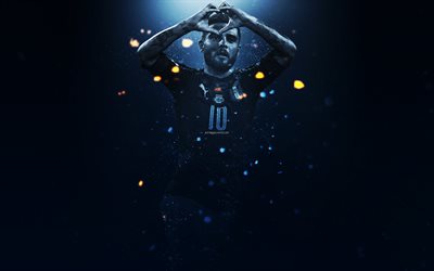 Lorenzo İnsigne, 4k, yaratıcı sanat, İtalya Milli Futbol Takımı, İtalyan futbolcu, ışık efektleri, İtalya, futbolcular