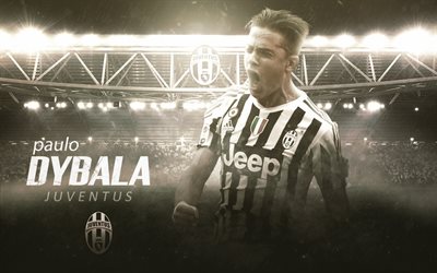 Paulo Dybala, Juventus FC, Allianz Stadium, Art, Argentine footballer, striker, Serie A, Italy, Turin, Juventus Stadium