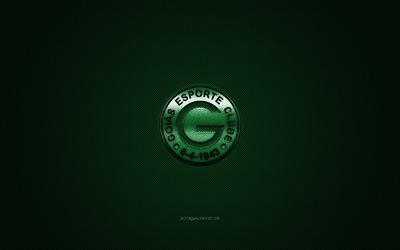 Goias EC, Brazilian football club, Serie A, Green logo, Green carbon fiber background, football, Goias, Brazil, Goias logo, Goias Esporte Clube