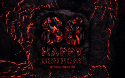 4k, Happy 86 Years Birthday, fire lava letters, Happy 86th birthday, grunge background, 86th Birthday Party, Grunge Happy 86th birthday, Birthday concept, Birthday Party, 86th Birthday