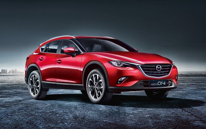Mazda CX-4, en 2020, vue de face, multisegment CX-4 &#224; l&#39;ext&#233;rieur, rouge CX-4, japonais voitures, Mazda