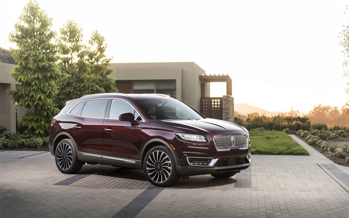 2019, Lincoln Nautilus Etiqueta Negra, exterior, vista de frente, crossover de lujo, nuevo borgo&#241;a Nautilus, coches americanos, Lincoln