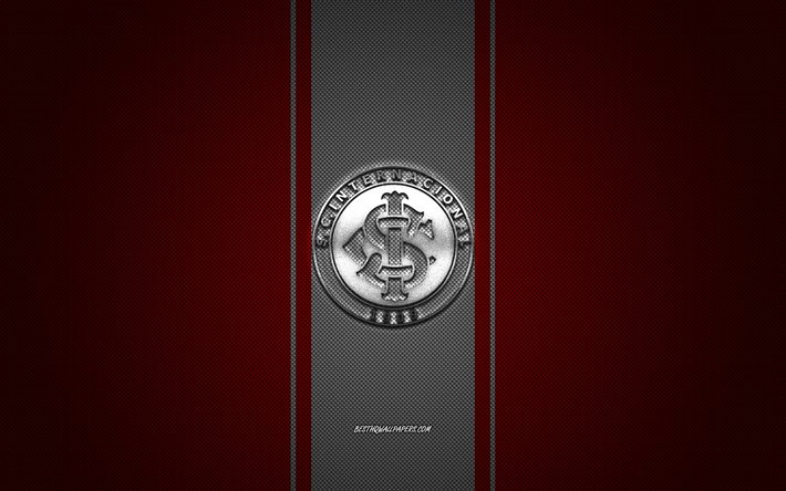 SC Internacional, Brazilian football club, Serie A, Red logo, Red carbon fiber background, football, Porto Alegre, Brazil, SC Internacional logo, Sport Club Internacional, Inter RS logo