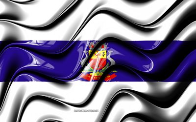 Caraguatatuba Bandiera, 4k, Citt&#224; del Brasile, Sud America, Bandiera di Caraguatatuba, 3D arte, Caraguatatuba, citt&#224; del brasile, Caraguatatuba 3D, bandiera, Brasile