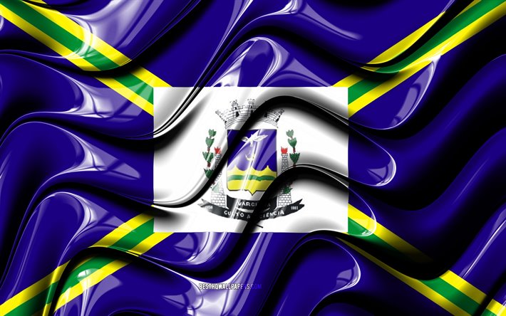 Varginha Flag, 4k, Cities of Brazil, South America, Flag of Varginha, 3D art, Varginha, Brazilian cities, Varginha 3D flag, Brazil