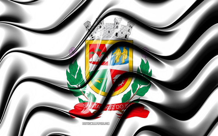 Santa Cruz do Sul Flagga, 4k, St&#228;der i Brasilien, Sydamerika, Flagga av Santa Cruz do Sul, 3D-konst, Santa Cruz do Sul, Brasilianska st&#228;der, Santa Cruz do Sul-3D-flagga, Brasilien
