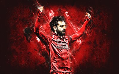 Mohamed Salah, retrato, egipcio, jugador de f&#250;tbol, adelante, Liverpool FC, red creativa de fondo, 2020 jugadores de f&#250;tbol del Liverpool FC, a las estrellas del F&#250;tbol, de la Liga Premier, Inglaterra, f&#250;tbol