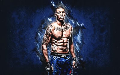 Max Griffin, MMA, portrait, blue stone background, Ultimate Fighting Championship, american fighter