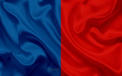 Narbonne Bandeira, 4k, textura de seda, seda bandeira, Cidade francesa, Narbonne, Fran&#231;a, Europa, Bandeira de Narbonne, bandeiras das cidades francesas