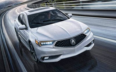 2020, Acura TLX, exterior, front view, luxury sport sedan, new white TLX, japanese cars, Acura