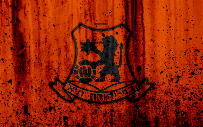 Download wallpapers 4k, FC Bnei Yehuda, grunge, Ligat haAl, logo ...