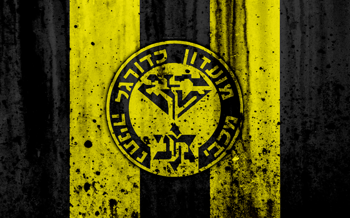 Download Wallpapers 4k Fc Maccabi Netanya Grunge Ligat Haal Logo Football Club Israel Maccabi Netanya Art Soccer Stone Texture Maccabi Netanya Fc For Desktop Free Pictures For Desktop Free