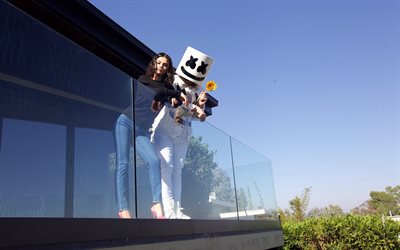 DJ Marshmello, セレーナゴメス-, 4k, superstars, Marshmello, アメリカの歌手