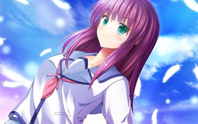 Angel Beats, Yuri Nakamura, Japanese anime, 4k, Character manga