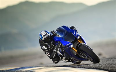 Team Yamaha, raceway, 4k, Yamaha YZF-R1, 2018 bikes, sportsbikes, superbikes, Yamaha