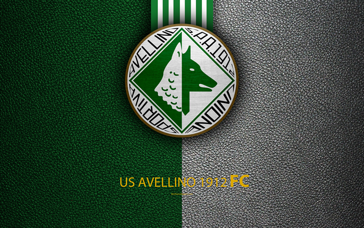 لنا أفيلينو 1912 FC, 4K, الإيطالي لكرة القدم, شعار, أفيلينو, إيطاليا, دوري الدرجة الثانية, جلدية الملمس, كرة القدم, كرة القدم الإيطالية بطولة