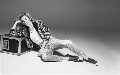 4k, Ellie Goulding, 2017, monochrome, la chanteuse anglaise, Deichmann, beaut&#233;, superstars