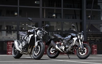 Honda CB300R, 2018, 4k, cool de moto, noir motos, Honda