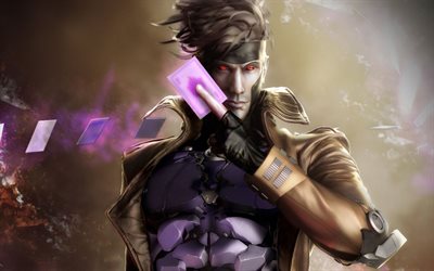 Gambit, superheroes, playing cards, Remy Lebeau, Marvel Cinematic Universe, MCU