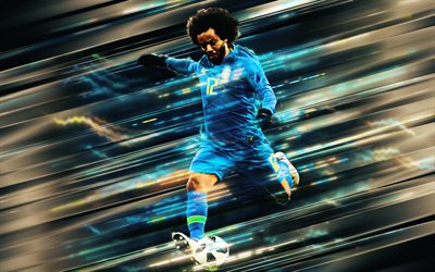 Marcelo, Brazilian football player, defender, Brazil national football team, lines art, blades style, Brazil, football players, Marcelo Vieira