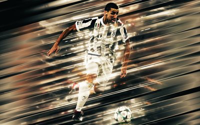 Sami Khedira, 4k, Juve, creative art, midfielder, blades style, Juventus FC, German footballer, Series A, Italy, white background, lines art, football