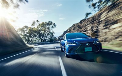 Lexus ES300h F-Sport, 4k, road, 2018 cars, Lexus ES, japanese cars, Lexus