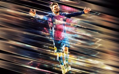 Lionel Messi, Arjantinli futbolcu, forvet, portre, FC Barcelona Katalan Futbol Kulübü, çizgi sanatı, Dünya Futbol yıldızı, UEFA, Katalonya, İspanya, futbol
