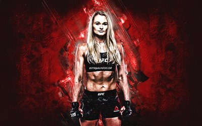 Andrea Lee, UFC, portrait, red stone background, American kickboxer, Ultimate Fighting Championship