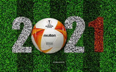 Europa League 2021, campo de futebol, 2021 New Year, Molten 3400 UEFA Europa League, Europa, futebol, 2021 concepts, Europa League
