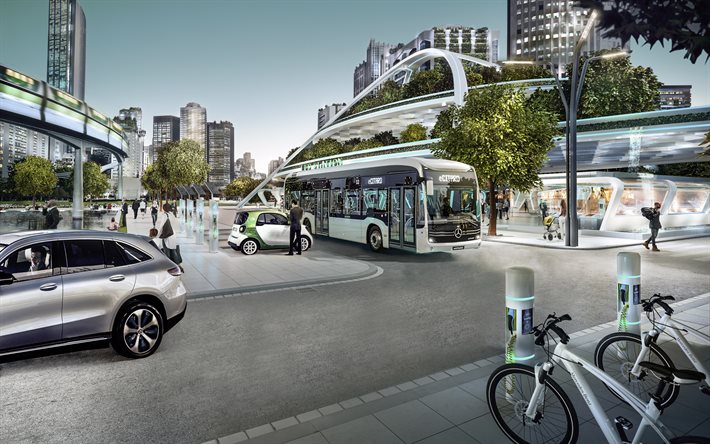 Mercedes-Benz Citaro, 2020, bus &#233;lectrique, eCitaro, concepts de transport &#233;lectrique, Mercedes
