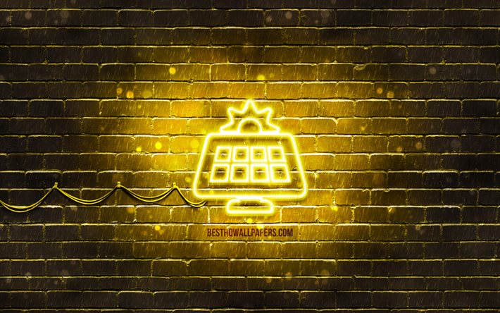 ダウンロード画像 太陽系ネオンアイコン 4k 黄色の背景 ネオン記号 太陽系 Creative クリエイティブ ネオンアイコン 技術の兆候 テクノロジーアイコン フリー のピクチャを無料デスクトップの壁紙