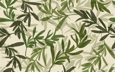 Texture de feuilles vertes, texture rétro florale, texture de feuilles, fond rétro avec des feuilles vertes, fond de feuilles