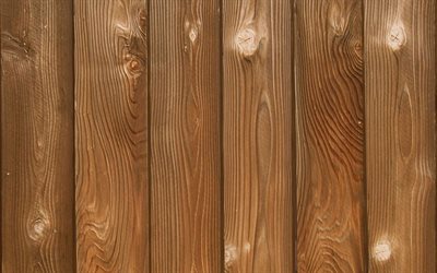 planches de bois marron, 4k, planches de bois verticales, cl&#244;ture en bois, texture en bois marron, planches de bois, textures en bois, arri&#232;re-plans en bois, arri&#232;re-plans marron