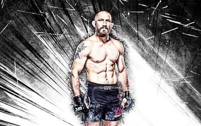 4k, Christian Aguilera, grunge art, american fighters, MMA, UFC, Aquaman, Mixed martial arts, blue abstract rays, The Beast, Christian Aguilera 4K, UFC fighters, MMA fighters
